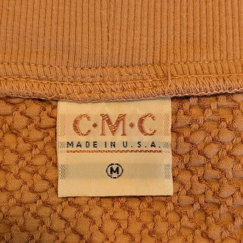 C.M.C Open Cardigan Women M Taupe‎ Lagenlook Boho Chic Smocked Waffle Cozy USA